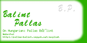 balint pallas business card